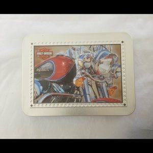 Harley Davidson collector tin with two playing card decks